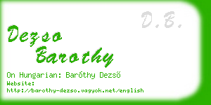 dezso barothy business card